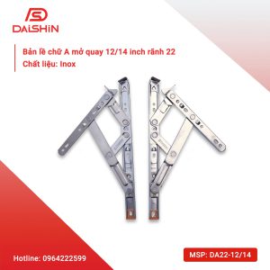 Bản lề chữ A mở quay rãnh 22-– DA22-12/14